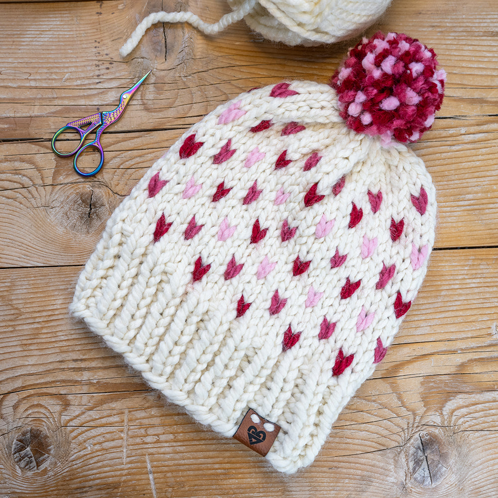 Chunky Beanie Heart - Cream