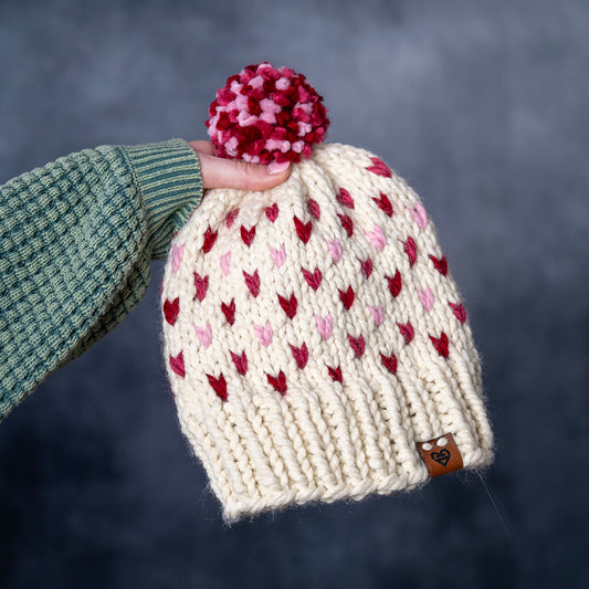 Chunky Beanie Heart - Cream