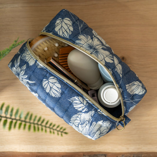 Quilted Carry-All Bag – Denim Flowers
