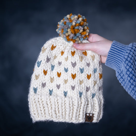 Chunky Beanie Heart - Fall Leaves