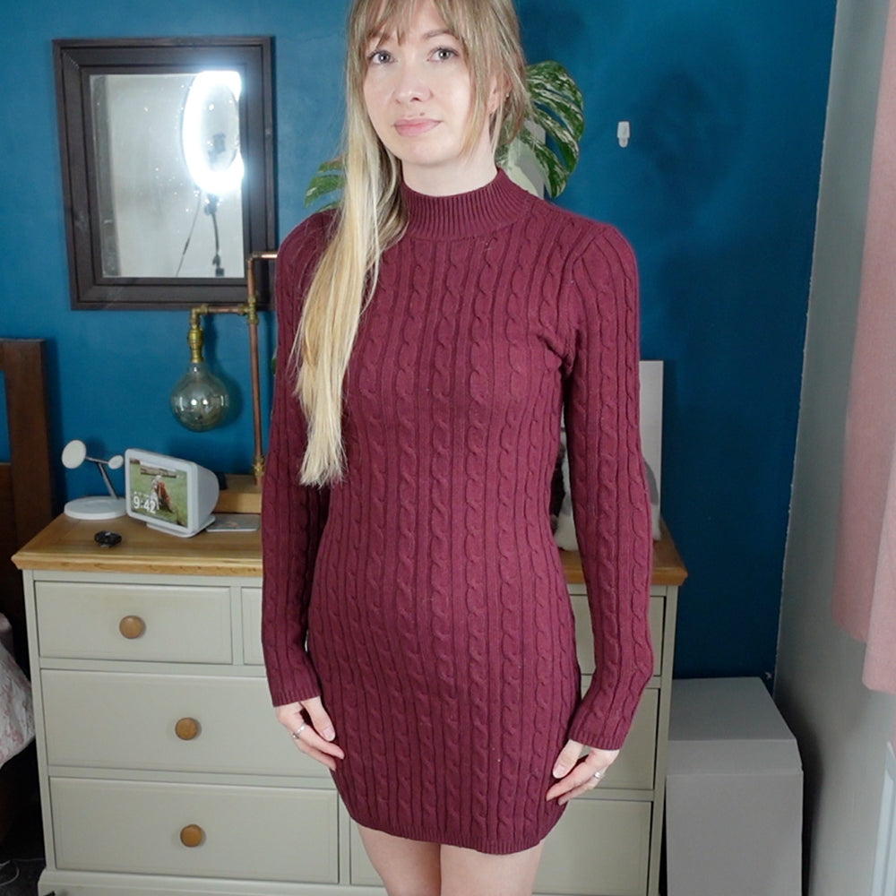 Preloved Dress - Burgundy Knit