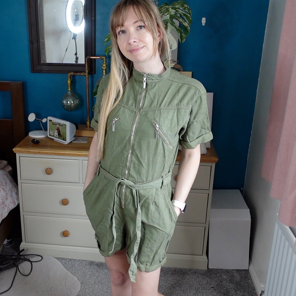 Preloved Playsuit - Kahki Shortall