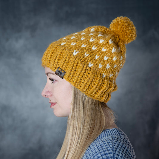 Chunky Beanie Heart - Mustard