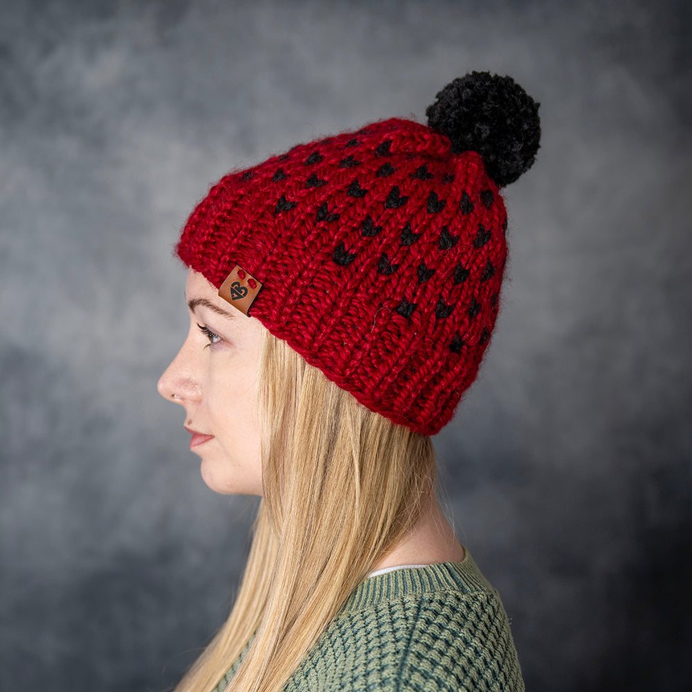 Chunky Beanie Heart - Red