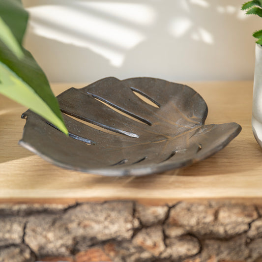 Decorative Plate - Monstera - Vintage Gold