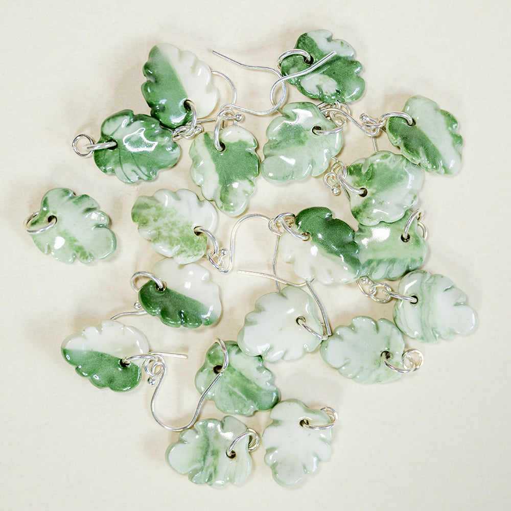 Earrings - Porcelain Leaf