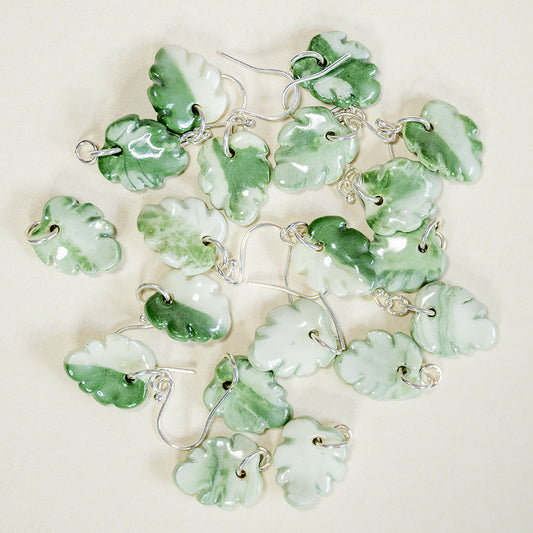 Earrings - Porcelain Leaf