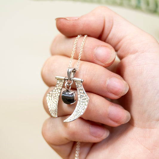 Pendant - Onyx Kinetic Wings OOAK