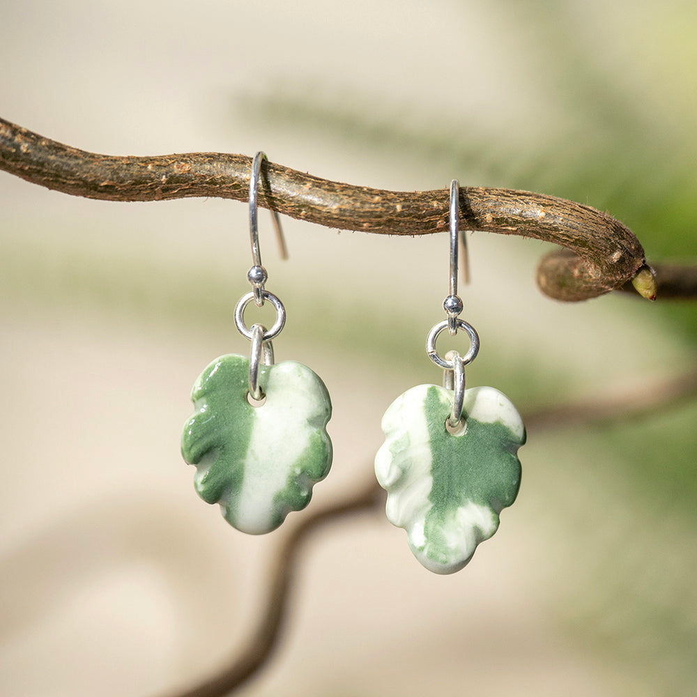 Earrings - Porcelain Leaf