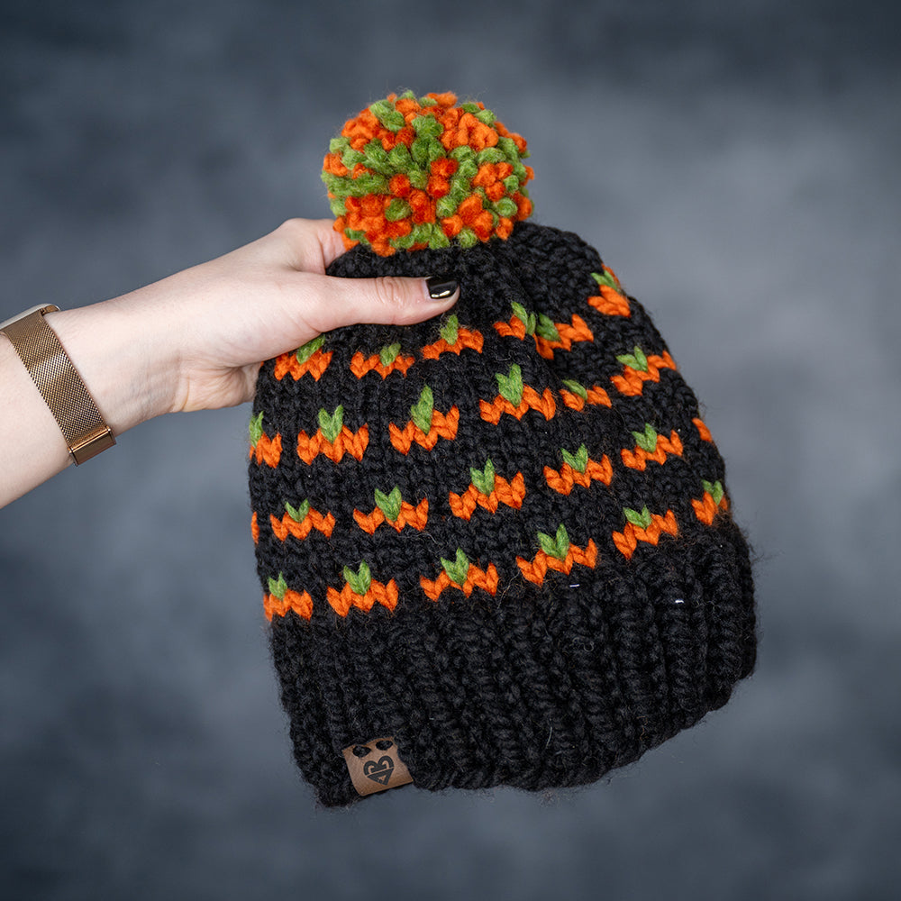 Chunky Beanie Heart - Pumpkins