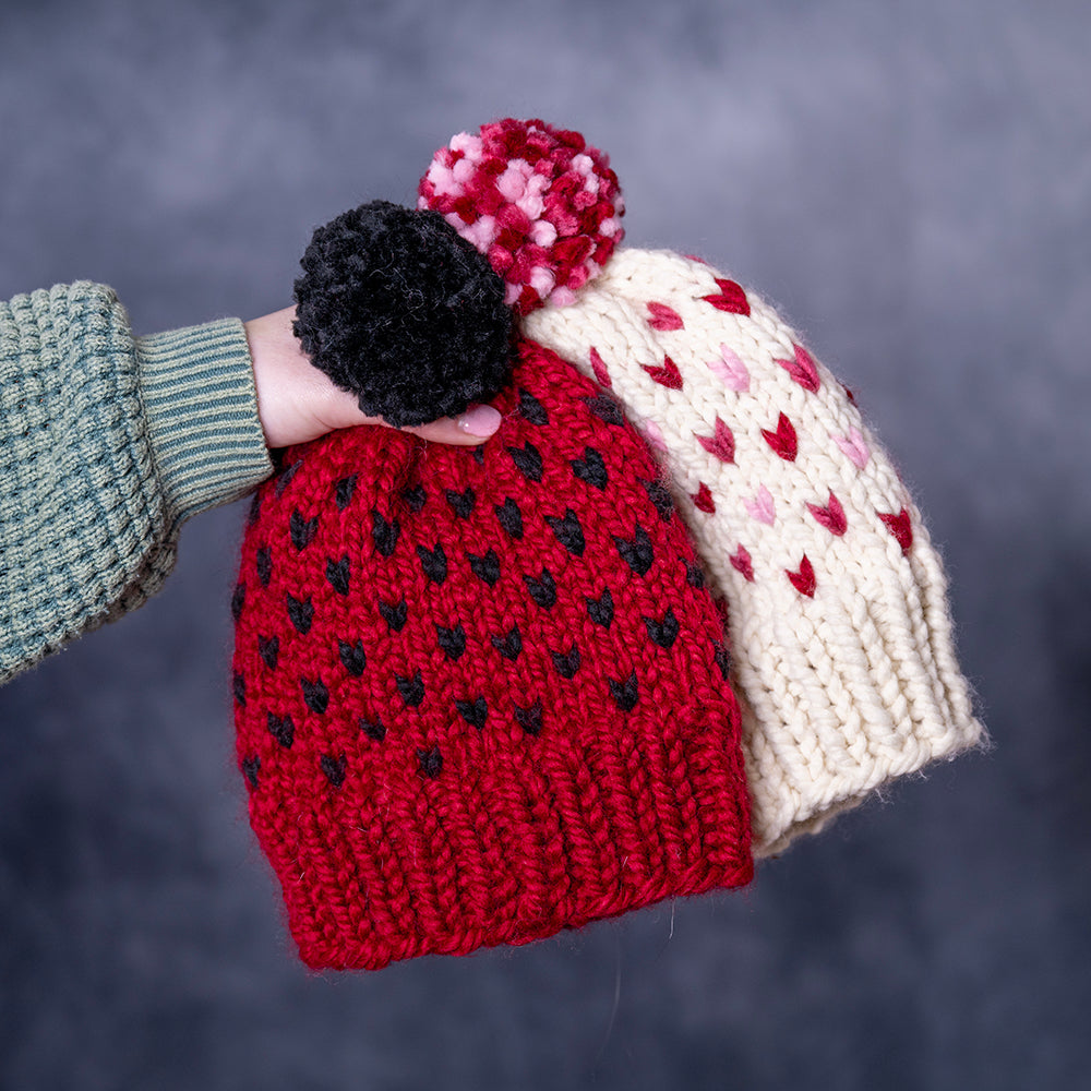 Chunky Beanie Heart - Red