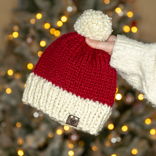 Chunky Beanie Heart - Santa Claus