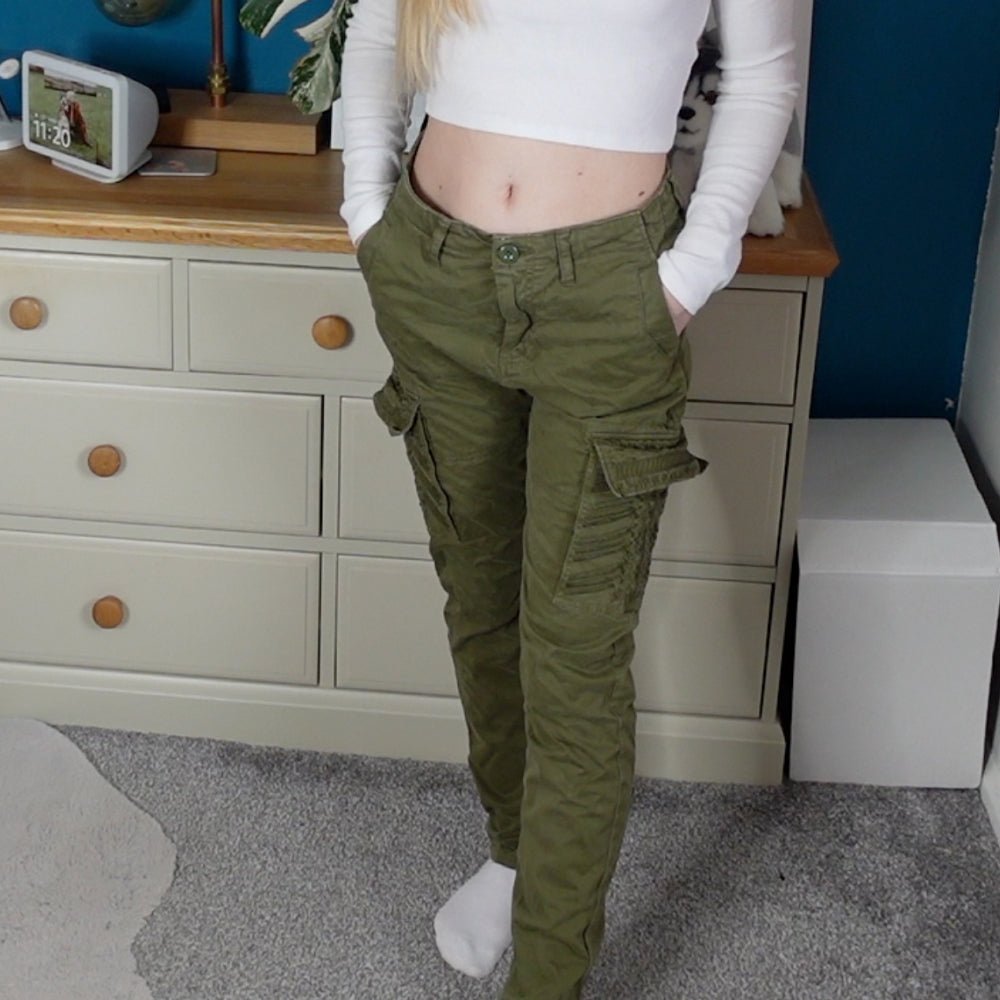 Preloved Cargo Pants - Embroidered Pockets