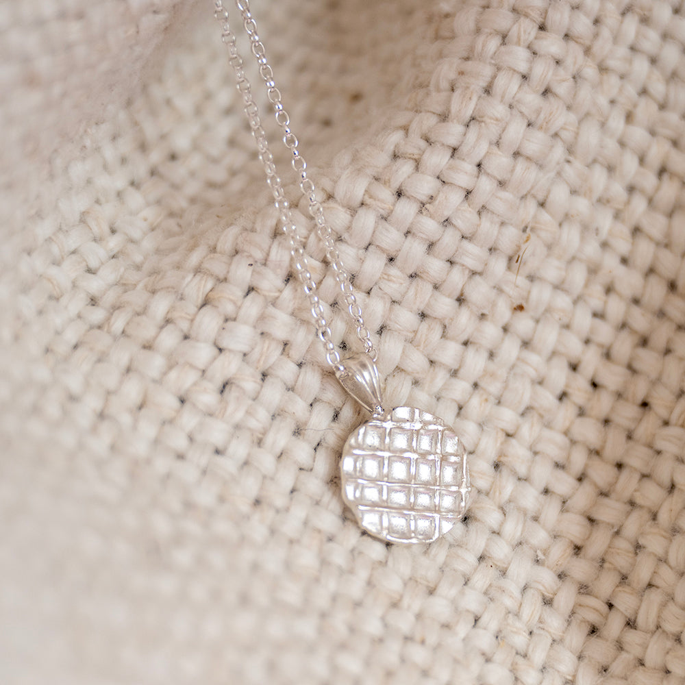Pendant - Silver Waffles