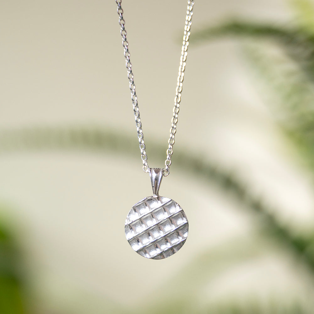 Pendant - Silver Waffles