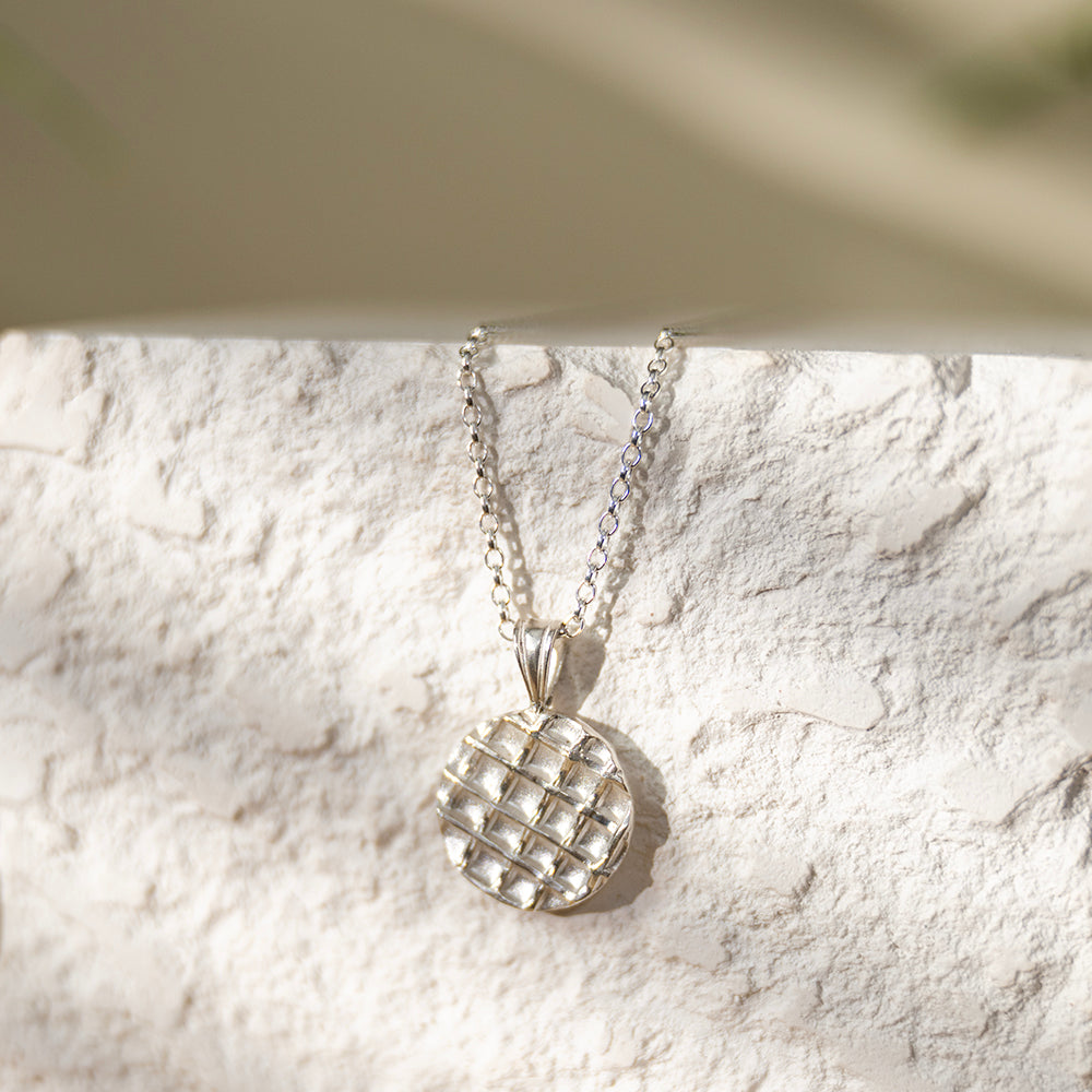 Pendant - Silver Waffles