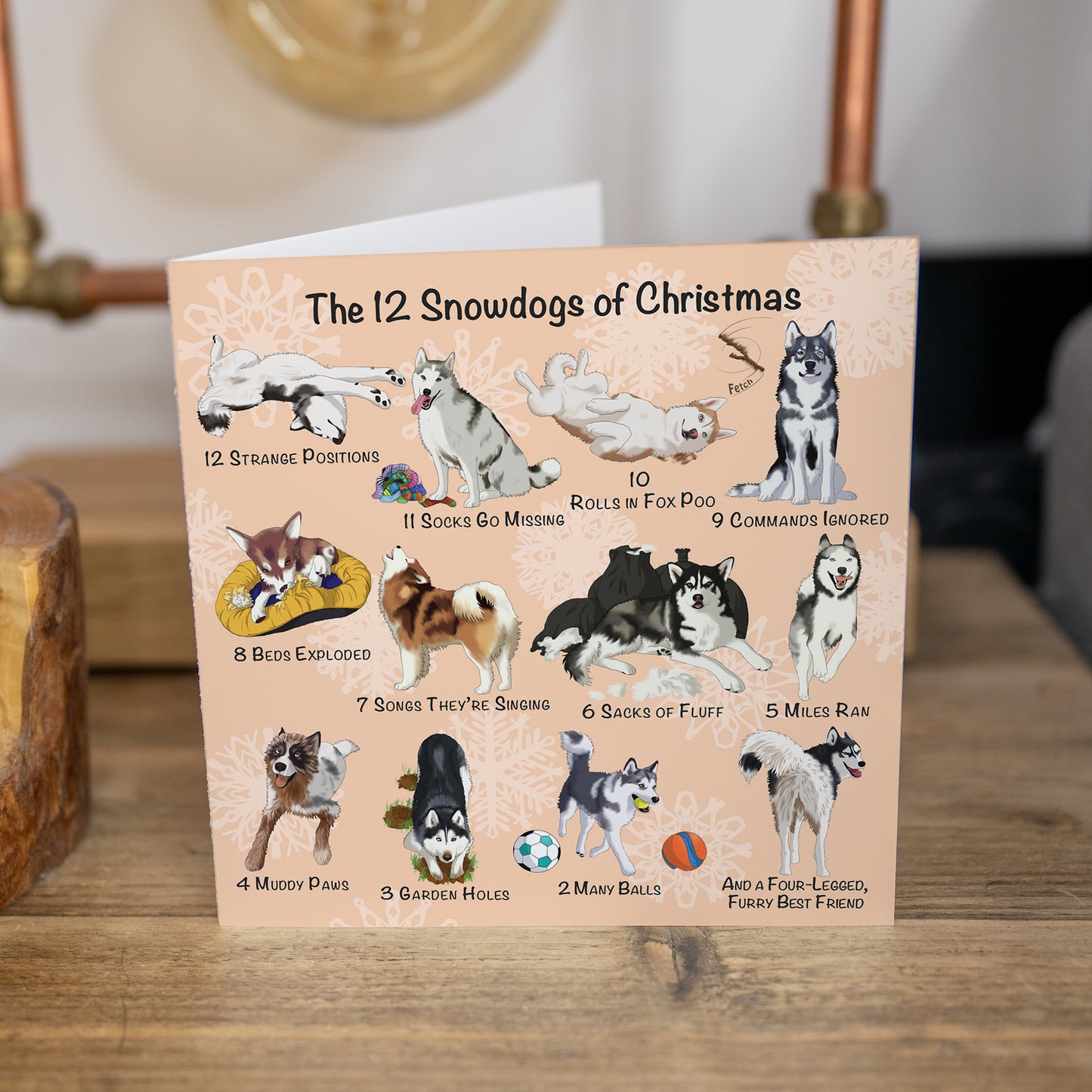 Cards - 12 Pack Snowdog Christmas Cards