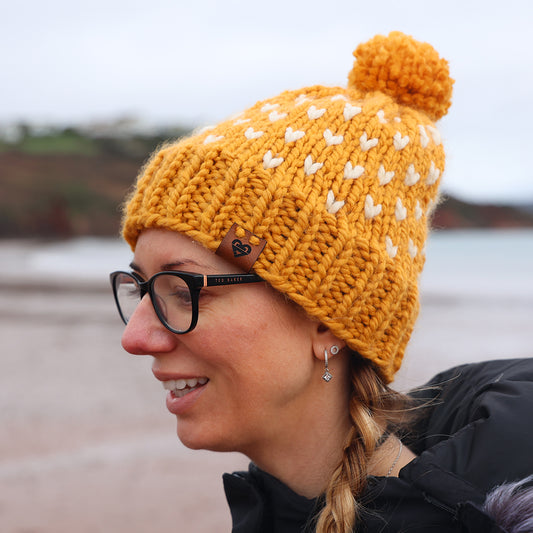 Chunky Beanie Heart - Mustard