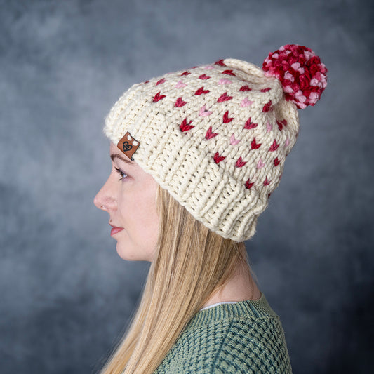 Chunky Beanie Heart - Cream