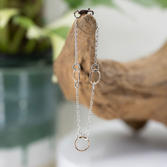 Bracelet - Rose and Silver Hoop