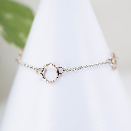 Bracelet - Rose and Silver Hoop