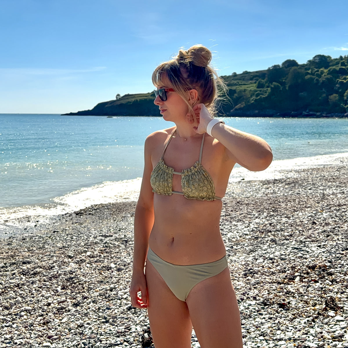 Peek-a-boo Bikini Top - Sage Green