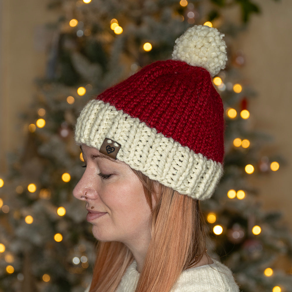 Chunky Beanie Heart - Santa Claus