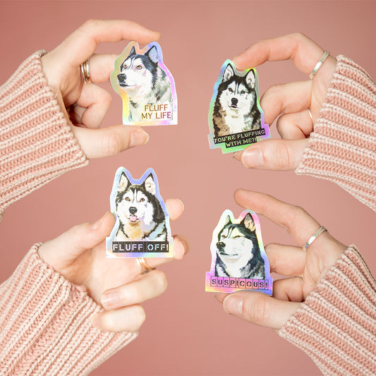 4 Rainbow Holo Stickers