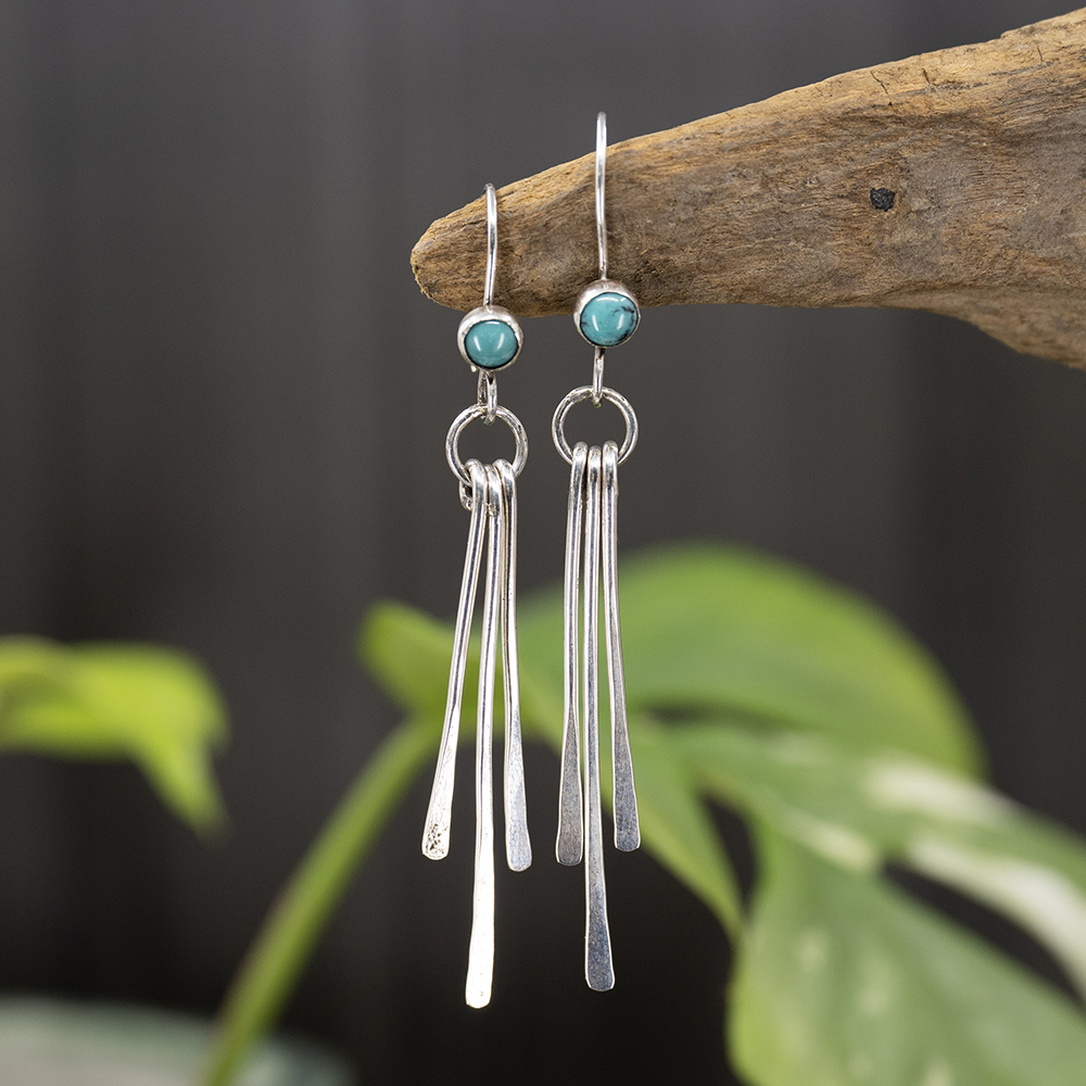 Turquoise Paddle Drop Earrings