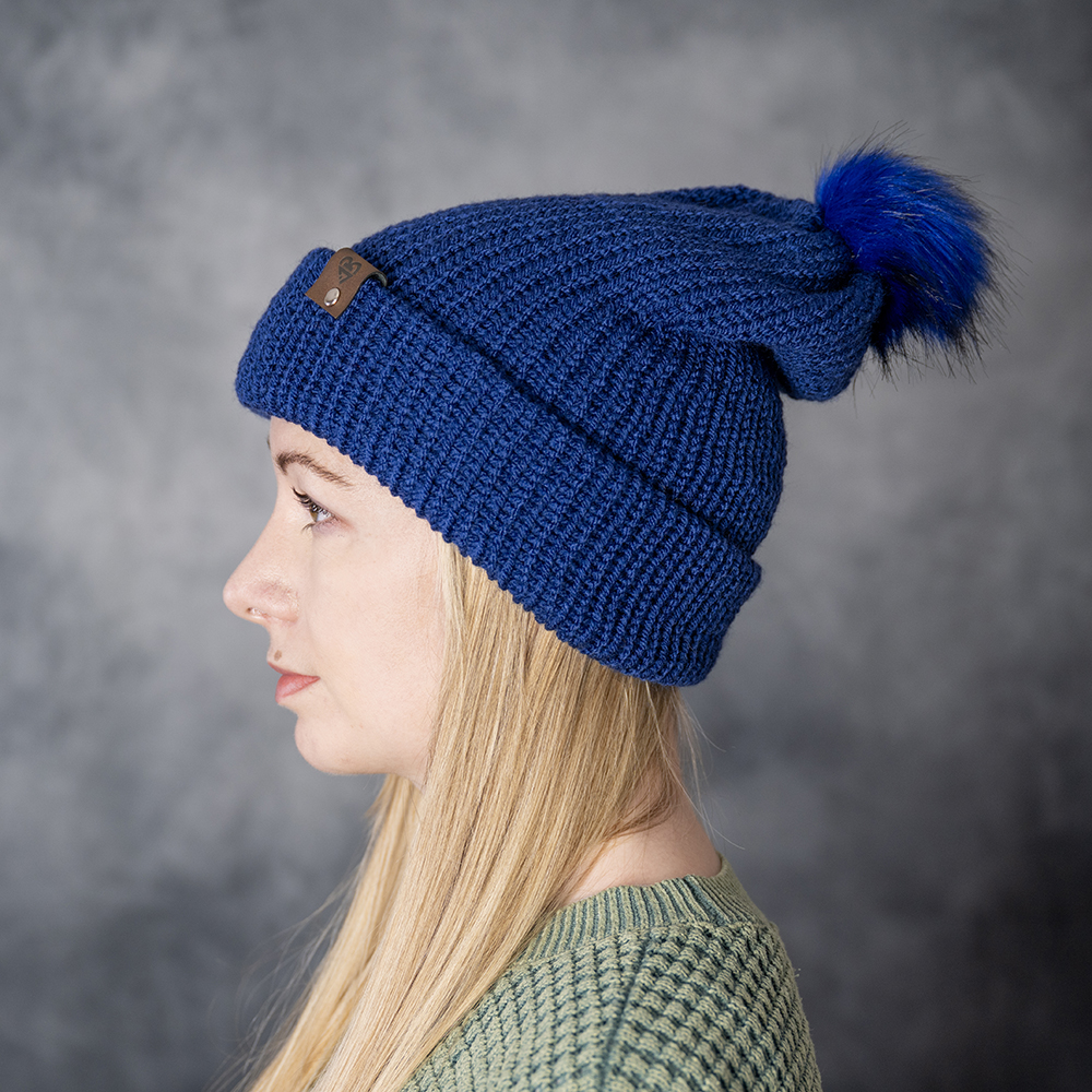 Knit Slouch Beanie – French Navy