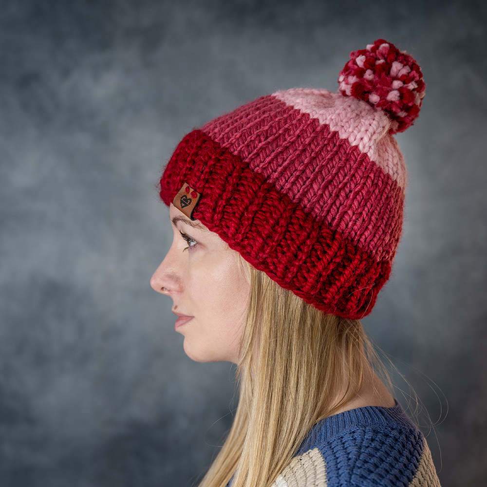 Chunky Beanie – Pink Gradient