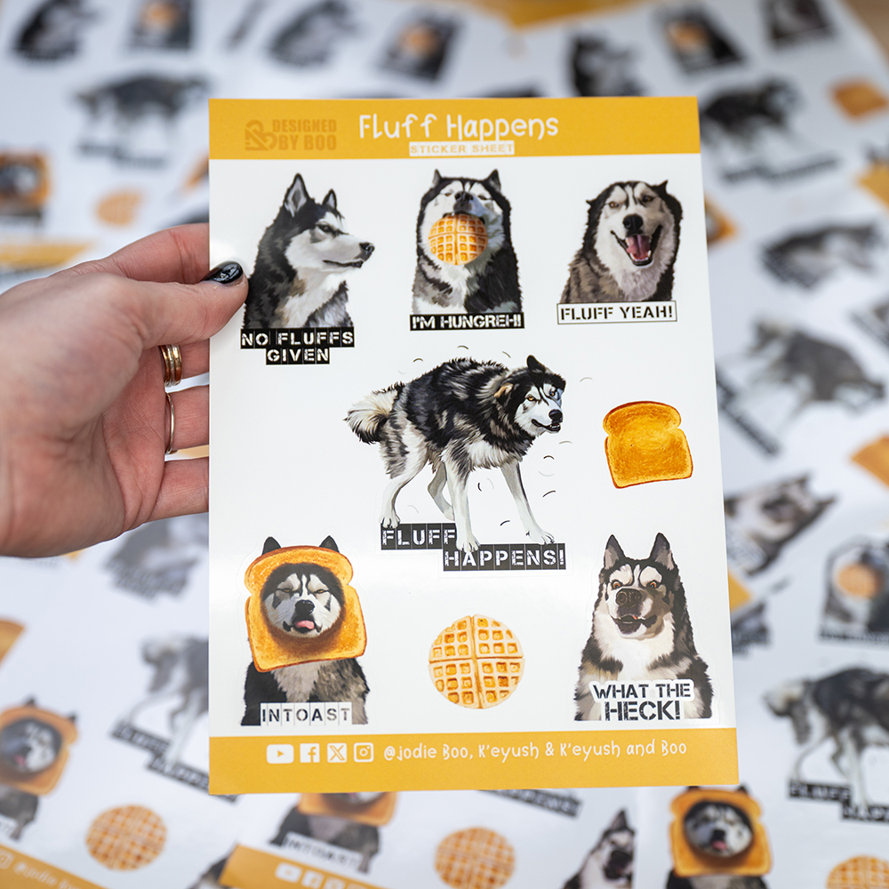 A5 Sticker Sheet – Fluff Happens